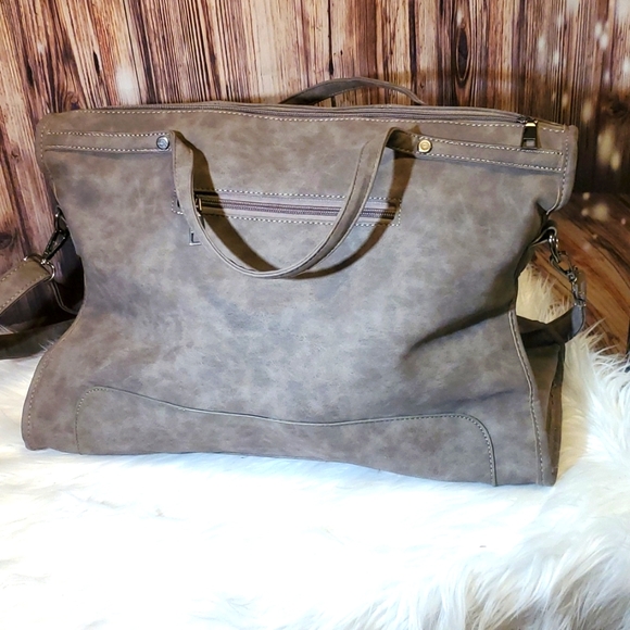 GREY  STUDDED BAG, WEEKENDER, DIAPER BAG, PURSE - Picture 2 of 11